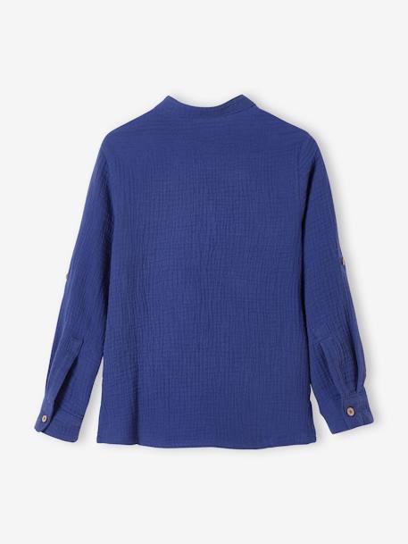 Chemise en gaze de coton personnalisable garçon manches retroussables Bleu moyen+bleu pétrole+écru+vert+vert d'eau 5 - vertbaudet enfant 