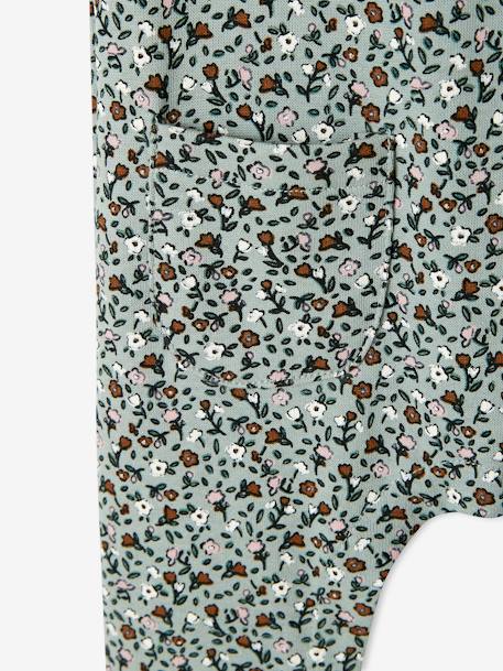 Ensemble Combinaison Et Bandeau Bebe Fille En Molleton Bleu Petrole A Motifs Vertbaudet