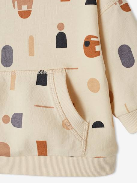 Sweat bébé en molleton motifs géométriques beige clair imprimé 3 - vertbaudet enfant 