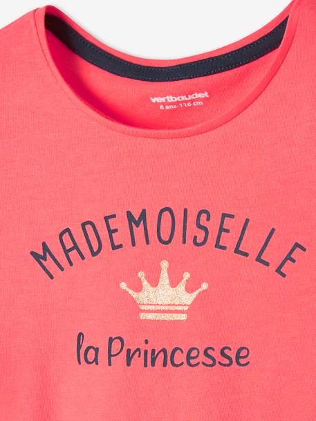 Tee-shirt à message Basics fille blanc+bleu marine+camel+corail+jaune+rose 13 - vertbaudet enfant 