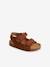 Sandales scratchées en cuir bébé garçon marron+rouge 1 - vertbaudet enfant 