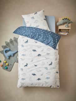 Linge de maison et décoration-Parure de lit housse de couette + taie d'oreiller enfant HELLO DINOS Oeko-Tex®