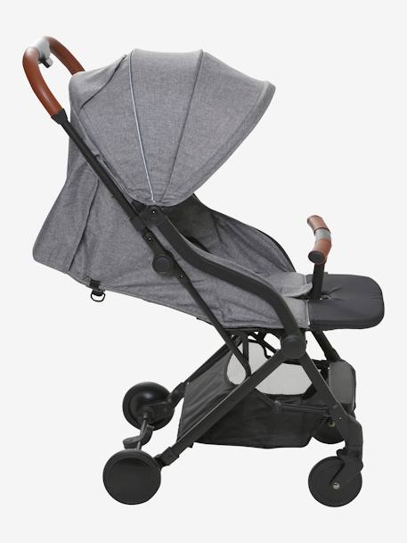 Poussette citadine vertbaudet Microcity gris chiné/noir+kaki chiné+noir mat 2 - vertbaudet enfant 