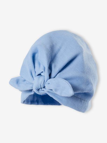 Chapeau façon foulard noué uni bébé fille bleu 1 - vertbaudet enfant 