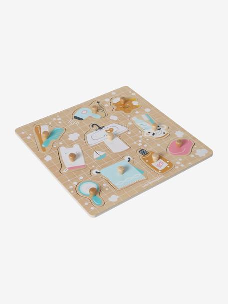 Puzzle bouton Salle de bain en bois FSC® Multicolore 2 - vertbaudet enfant 