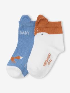 Bébé-Chaussettes, Collants-Lot de 2 paires de chaussettes renard bébé garçon