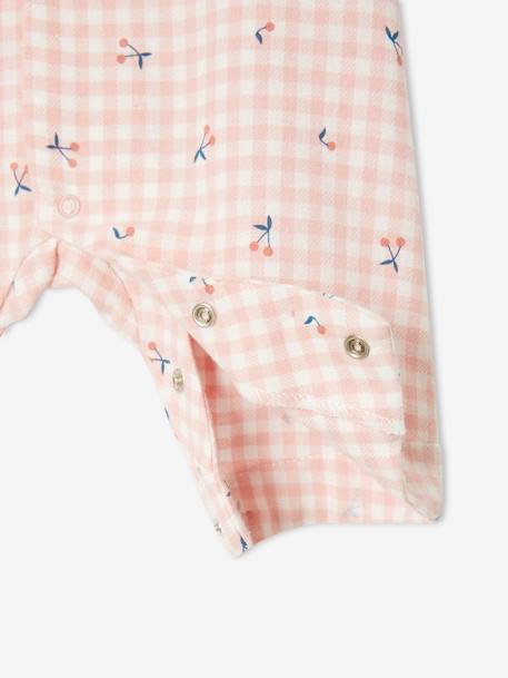 Pyjama bébé en flanelle de coton ouverture naissance carreaux rose thé 6 - vertbaudet enfant 