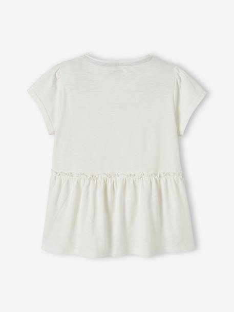 T-shirt brodé fleurs aux épaules blanc+lilas 3 - vertbaudet enfant 