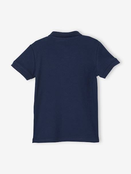 Polo garçon manches courtes broderie poitrine blanc+bleu+jaune pâle+kaki clair+MARINE+terracotta 15 - vertbaudet enfant 