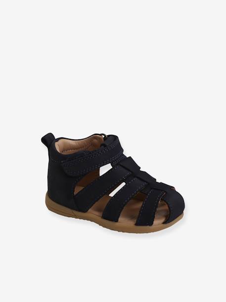 MASOCIO Chaussure Bebe Garcon Fille Ete Sandales Premier Pas Baskets Bébé Garçon Été Chaussures de Marche Souple Sandale 6-12 Mois Taille 18 Bleu Clair