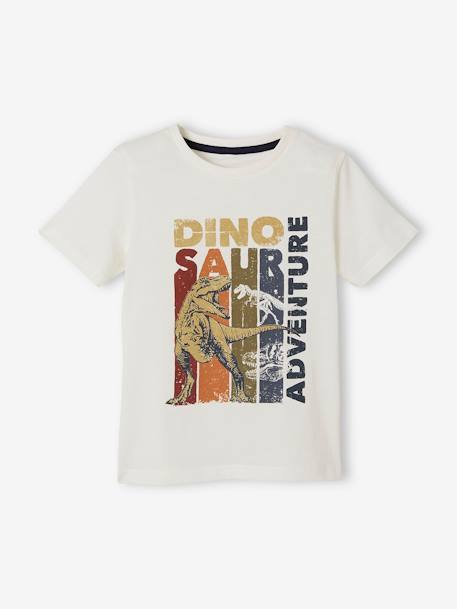 Tee-shirt dinosaure garçon manches courtes ECRU+sauge 2 - vertbaudet enfant 
