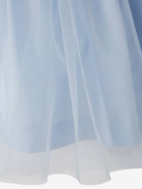 Robe cérémonie fille satin et tulle blanc+bleu ciel+Rose poudré 9 - vertbaudet enfant 