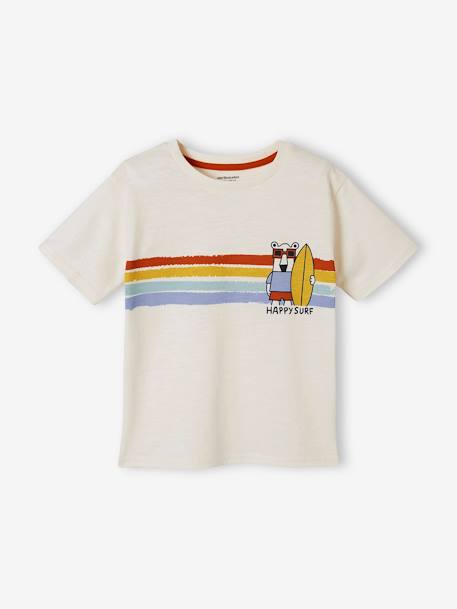 Tee-shirt garçon ECRU+JAUNE+sauge 1 - vertbaudet enfant 