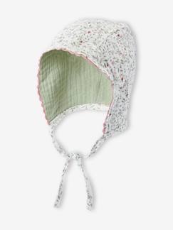 Bébé-Accessoires-Chapeau-Bonnet forme capuche imprimé fleuri bébé fille