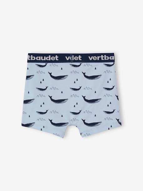 Lot de 5 boxers stretch garçon baleines Lot bleu 7 - vertbaudet enfant 