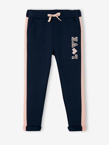 Pantalon de sport fille en molleton bandes côtés  - vertbaudet enfant