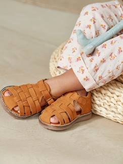 Chaussures-Chaussures bébé 17-26-Marche garçon 19-26-Sandales-Sandales en cuir bébé mixte bout fermé