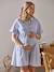 Robe-chemisier rayée courte grossesse et allaitement Rayé bleu et blanc 1 - vertbaudet enfant 