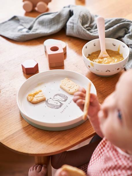 Set vaisselle en céramique et silicone hérissons+imprimé animaux 1 - vertbaudet enfant 