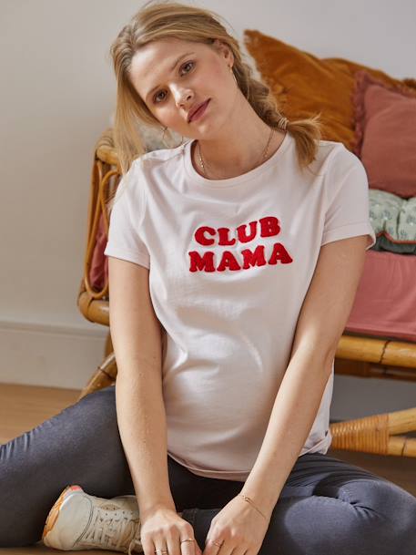 T-shirt à message grossesse et allaitement en coton bio personnalisable Bleu+Gris anthracite+Marron+Marron+Rose 22 - vertbaudet enfant 