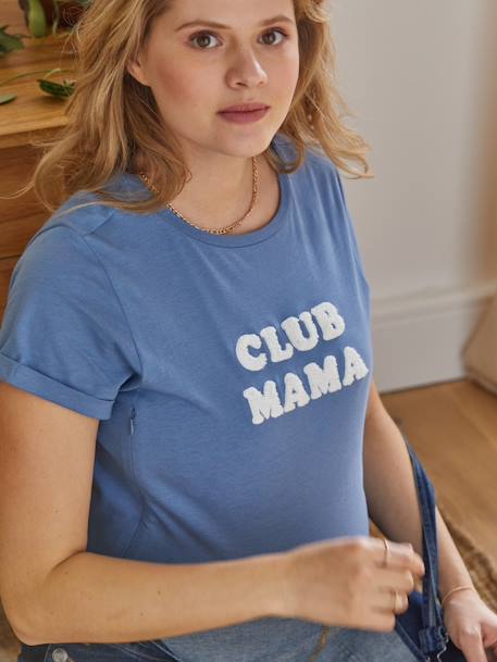 T-shirt à message grossesse et allaitement en coton bio personnalisable Bleu+Gris anthracite+Marron+Marron+Rose 8 - vertbaudet enfant 