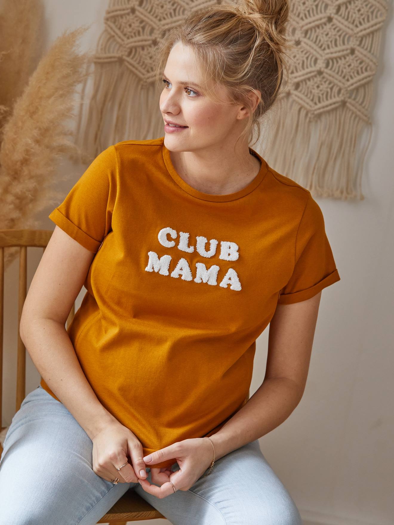 T-shirt Grossesse Et Allaitement Vertbaudet - Coton Bio - Message "Future Maman" - Ouverture Latérale Zip - Taille 34/36