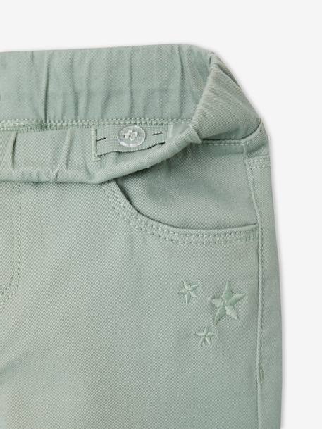 Tregging brodé MorphologiK Fin fille rose poudré+vert sauge 13 - vertbaudet enfant 