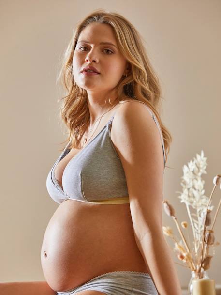 Soutien-gorge de grossesse et d'allaitement forme triangle Gris chiné 6 - vertbaudet enfant 