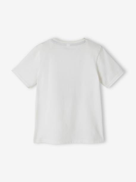 Tee-shirt bio motif animal garçon manches courtes ivoire+sauge 2 - vertbaudet enfant 