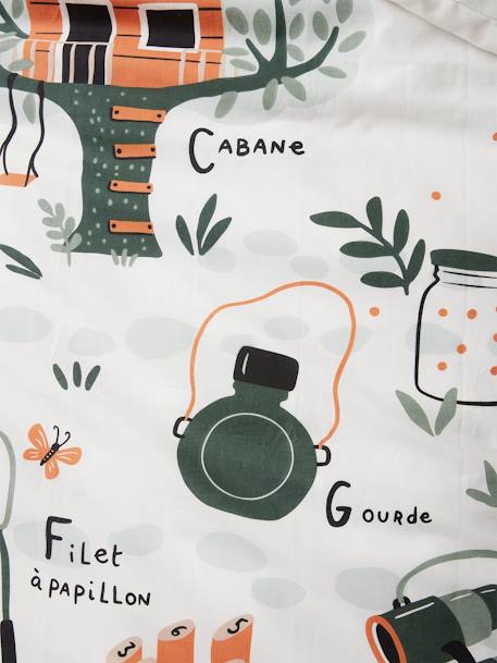 Parure housse de couette + taie d'oreiller enfant MA CABANE bleu gris 11 - vertbaudet enfant 