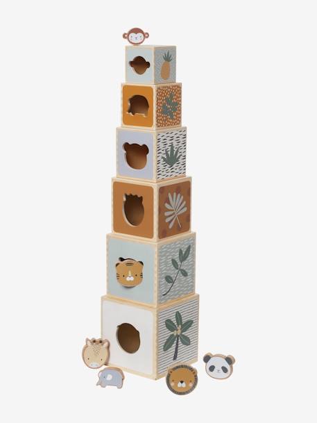 Tour de cubes avec formes à encastrer en bois FSC® Tanzanie 2 - vertbaudet enfant 