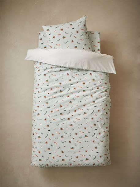 Parure housse de couette + taie d'oreiller enfant MA CABANE bleu gris 8 - vertbaudet enfant 