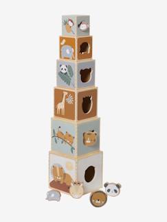 cadeaux-anniversaire-Jouet-Premier âge-Tour de cubes avec formes à encastrer en bois FSC®