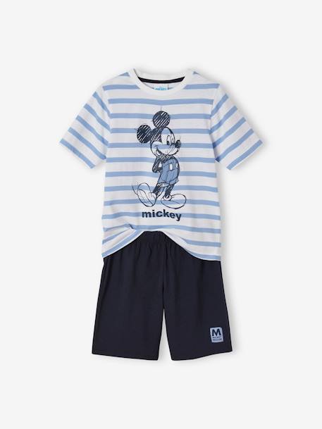 Pyjashort Garçon Disney® Mickey Bleu rayé 1 - vertbaudet enfant 