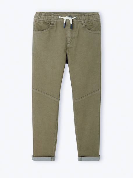 Pantalon slim couleur facile à enfiler garçon BEIGE+BLEU+Vert olive 19 - vertbaudet enfant 