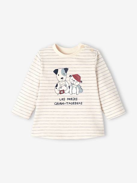 Ensemble bébé tee-shirt et pantalon en molleton bleu canard+rayé / caramel 8 - vertbaudet enfant 