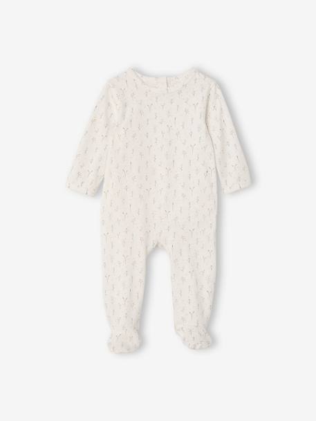 Lot de 3 pyjamas en coton bébé ouverture dos lot ivoire 4 - vertbaudet enfant 
