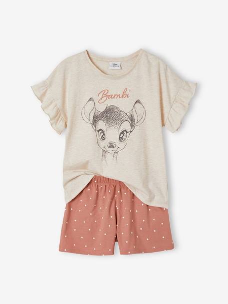 Pyjashort fille Disney Bambi Beige chiné 1 - vertbaudet enfant 