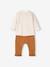 Ensemble bébé tee-shirt et pantalon en molleton bleu canard+rayé / caramel 10 - vertbaudet enfant 