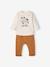 Ensemble bébé tee-shirt et pantalon en molleton bleu canard+rayé / caramel 7 - vertbaudet enfant 