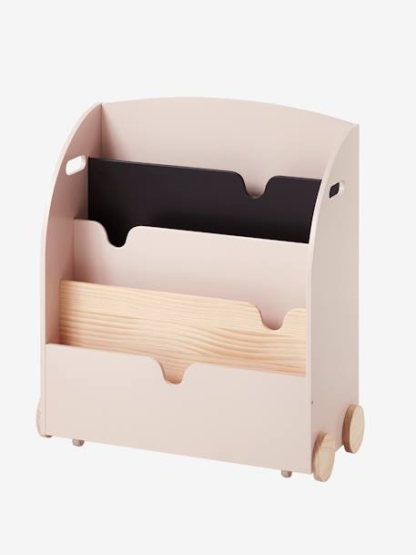 Etagère pour livres à roulettes LIGNE SCHOOL blanc+Rose+Vert 6 - vertbaudet enfant 