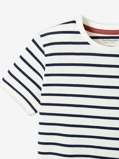 T-shirt garçon rayé manches courtes bleu azur+dark bleu indigo rayé+rayé jaune+rayé rouge+sauge rayé 7 - vertbaudet enfant 