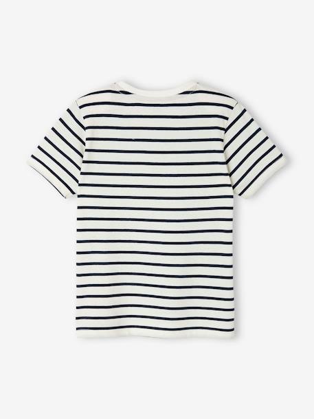 T-shirt garçon rayé manches courtes bleu azur+dark bleu indigo rayé+rayé jaune+rayé rouge+sauge rayé 6 - vertbaudet enfant 