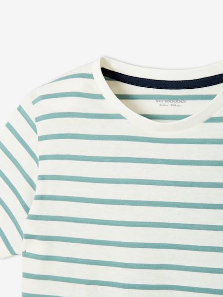 T-shirt garçon rayé manches courtes bleu azur+dark bleu indigo rayé+rayé jaune+rayé rouge+sauge rayé 21 - vertbaudet enfant 