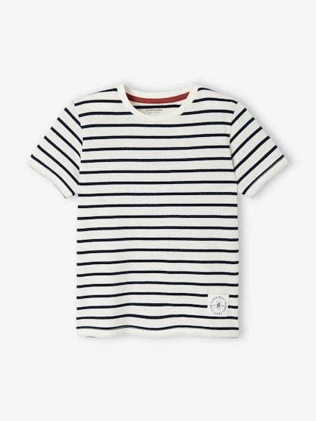 T-shirt garçon rayé manches courtes bleu azur+dark bleu indigo rayé+rayé jaune+rayé rouge+sauge rayé 5 - vertbaudet enfant 