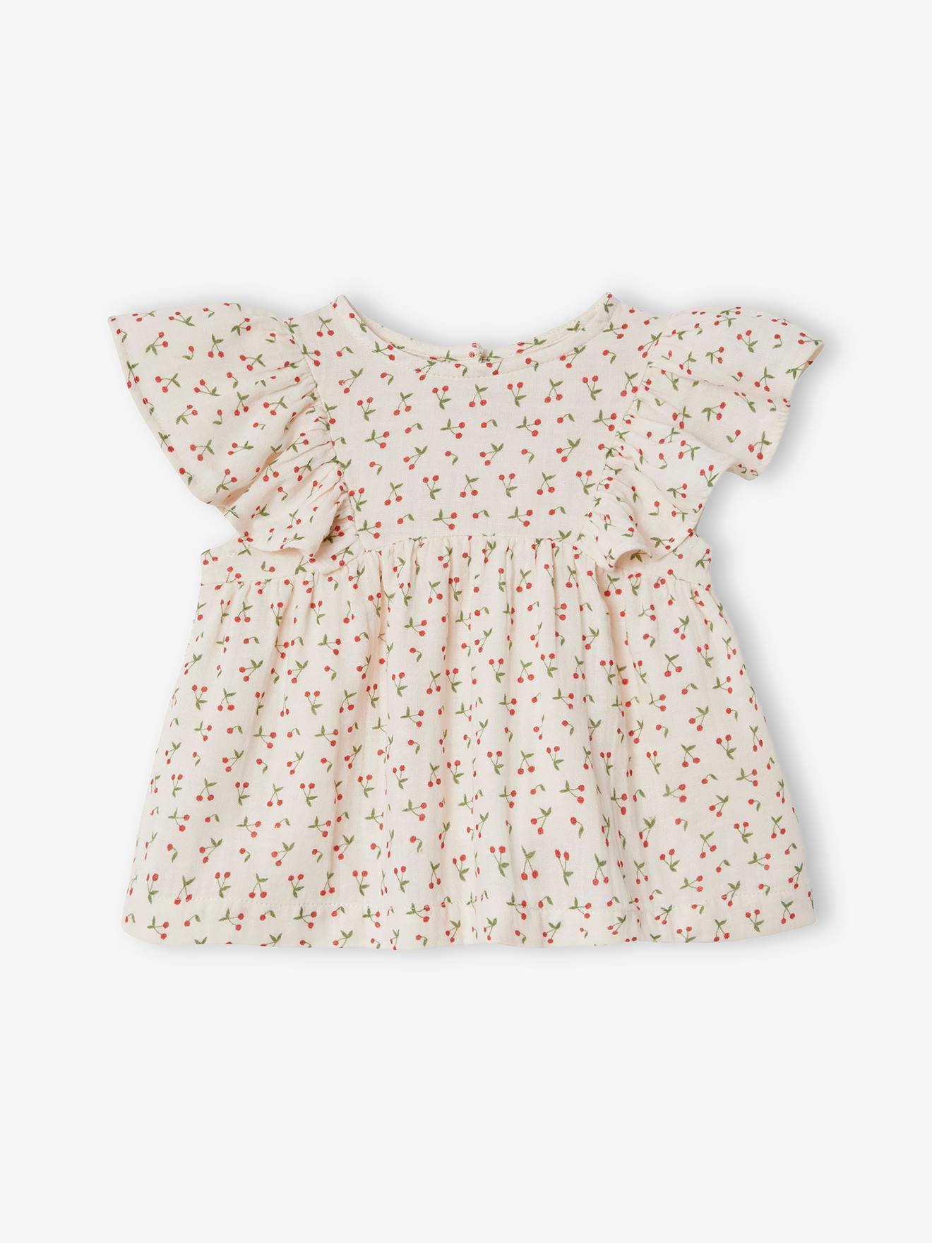 Top Chemisier Bébé - Marque Bebe - Taille S - Couleurs Noir, Vert, Bleu - Imprimé Fleuri Rétro - Occasion Très Bon état