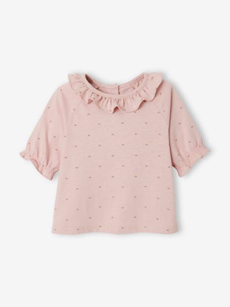 T-shirt à collerette bébé bleu imprimé+rose imprimé 5 - vertbaudet enfant 