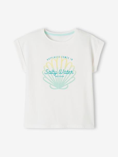 Tee-shirt motif coquillage irisé fille. blanc 1 - vertbaudet enfant 
