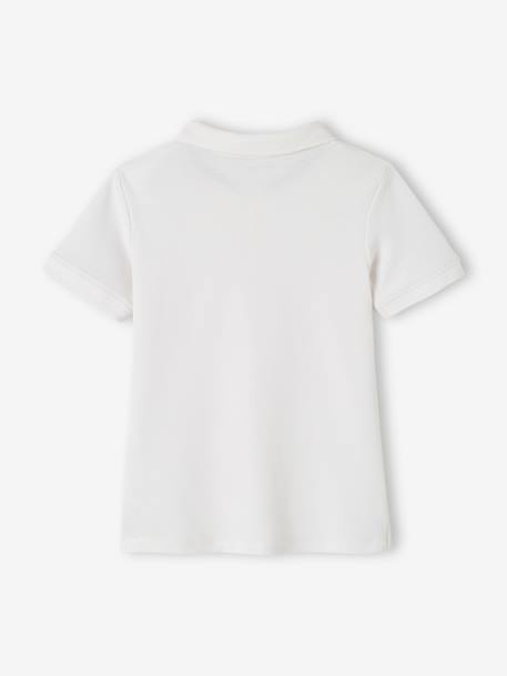 Polo garçon manches courtes broderie poitrine blanc+bleu+jaune pâle+kaki clair+MARINE+terracotta 2 - vertbaudet enfant 