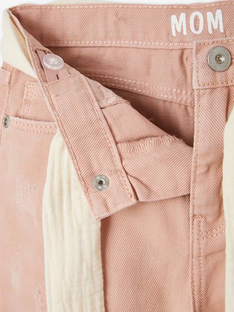 Pantalon Mom et sa ceinture en gaze de coton fille moutarde+pêche+rose 21 - vertbaudet enfant 